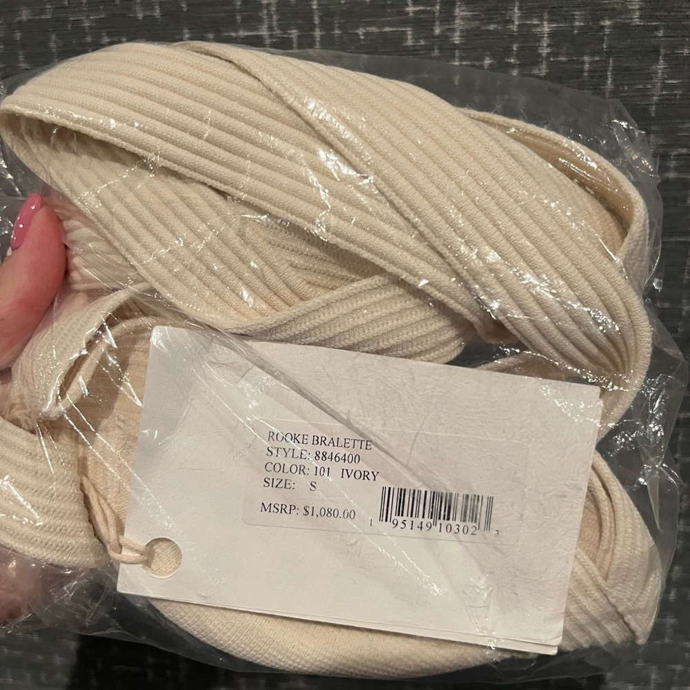 NWT KHAITE Rooke Halter Neck Bralette Top Ivory - Picture 4 of 5